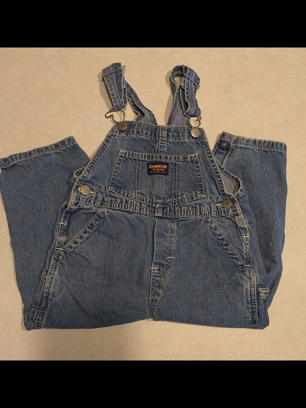Vintage OshKosh B'gosh Midwash Blue Denim Overalls 4T